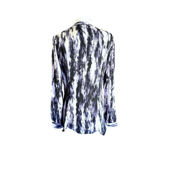 Simply Vera Vera Wang Long Sleeve Button Down Purple White Women Size Small - Picture 5 of 8